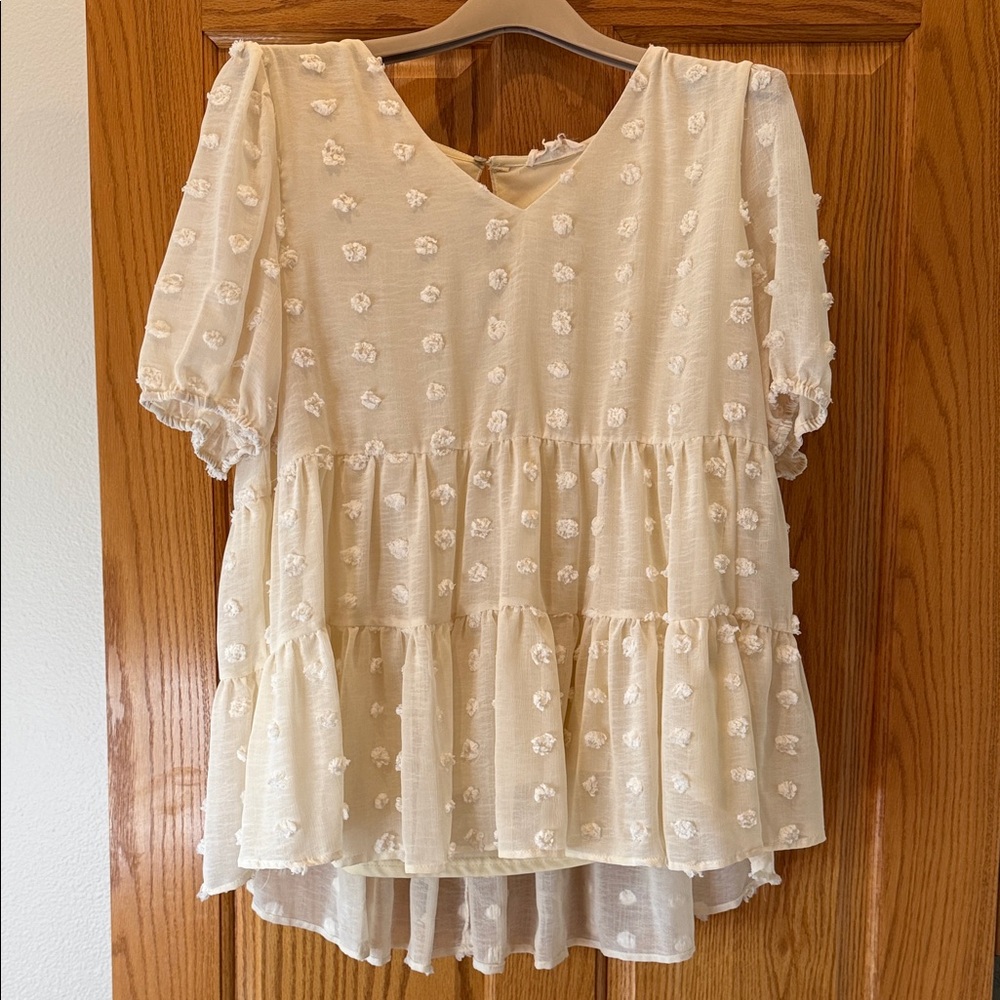 Vanilla Bay Cream Textured Blouse